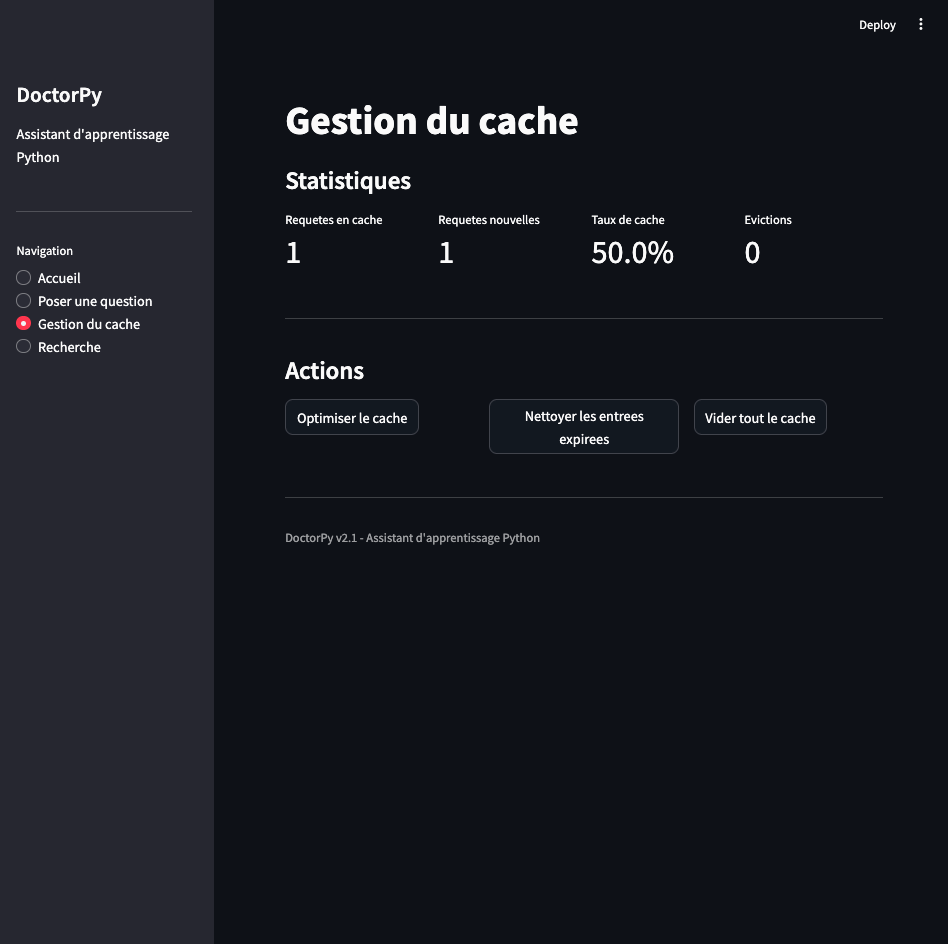 Gestion du cache