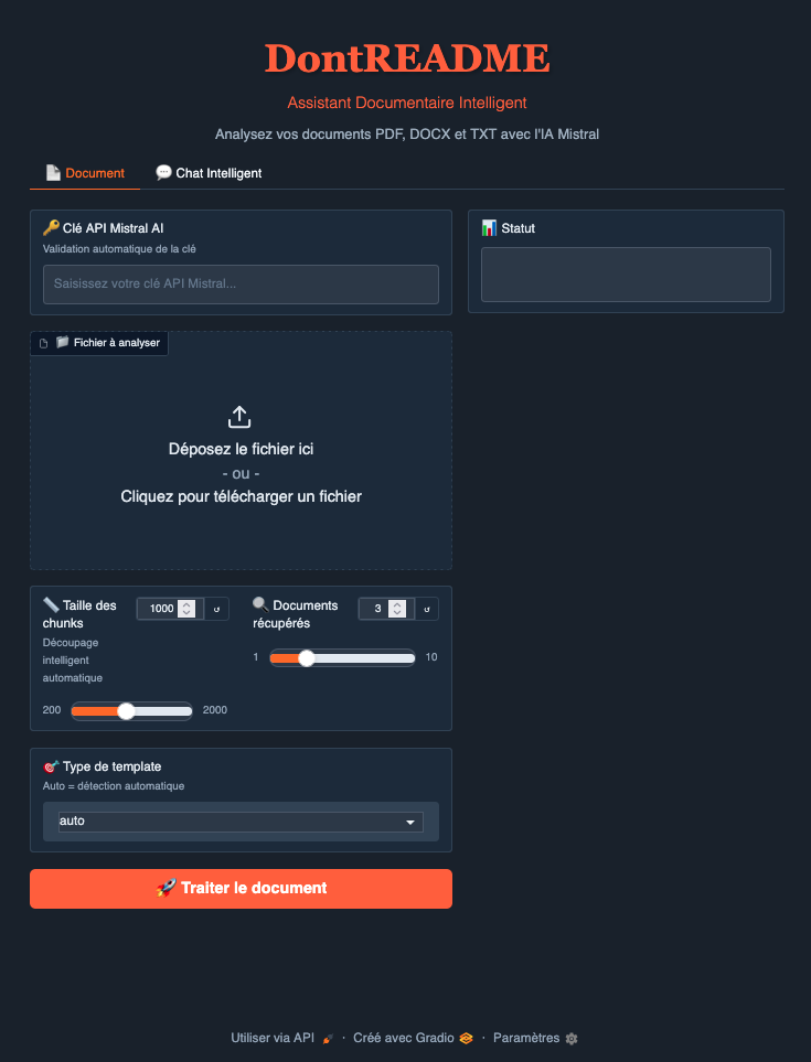 Interface de configuration